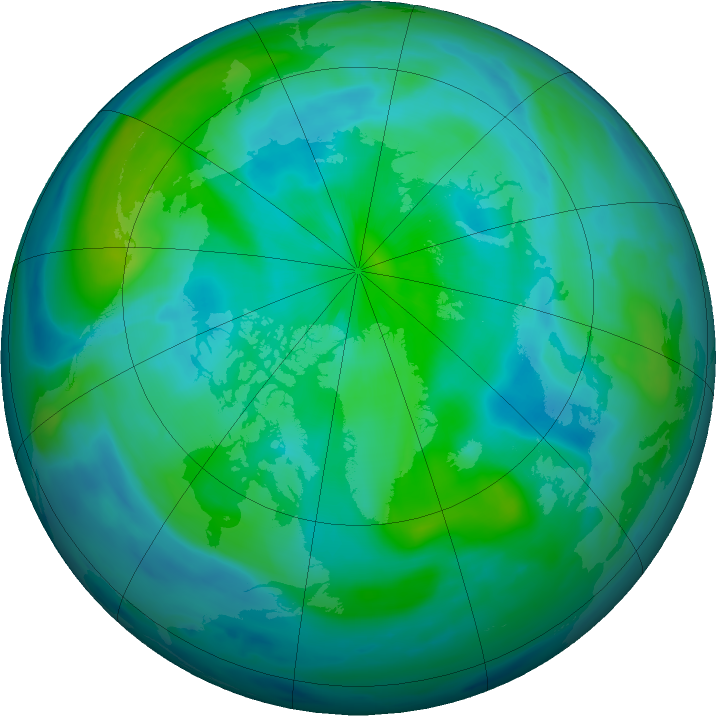 Arctic ozone map for 22 September 2016